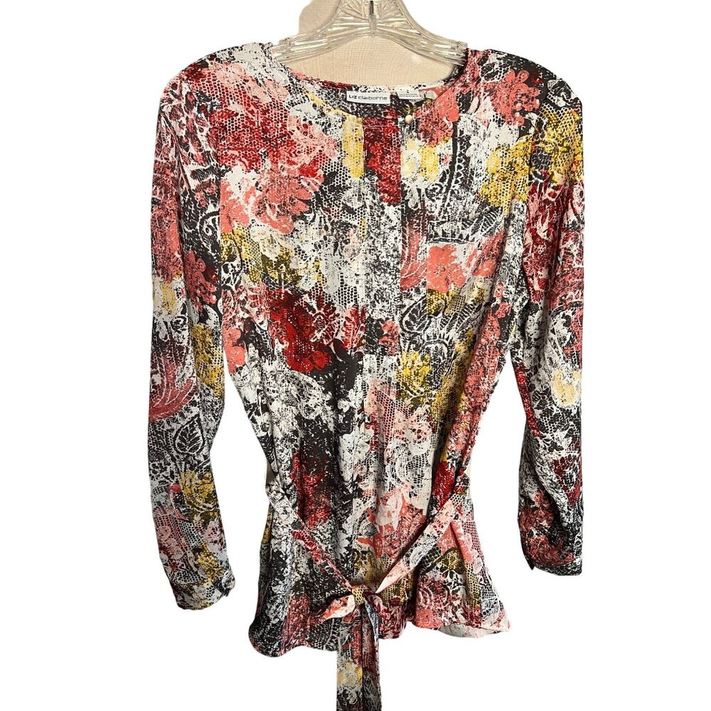 Vintage Liz Claiborne Small blouse multicolor pocket Y2K Boho Chic